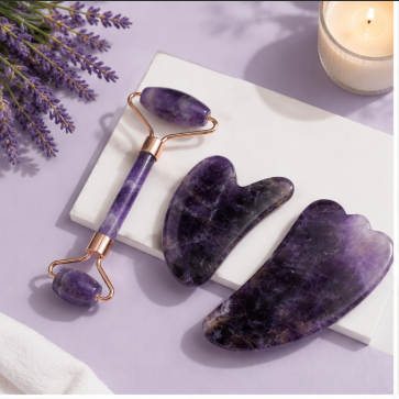 Amethyst Roller & Gua Sha Set