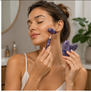 Amethyst Roller & Gua Sha Set