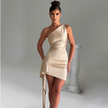 One-Shoulder Sleeveless Mini Dress for Parties & Weddings