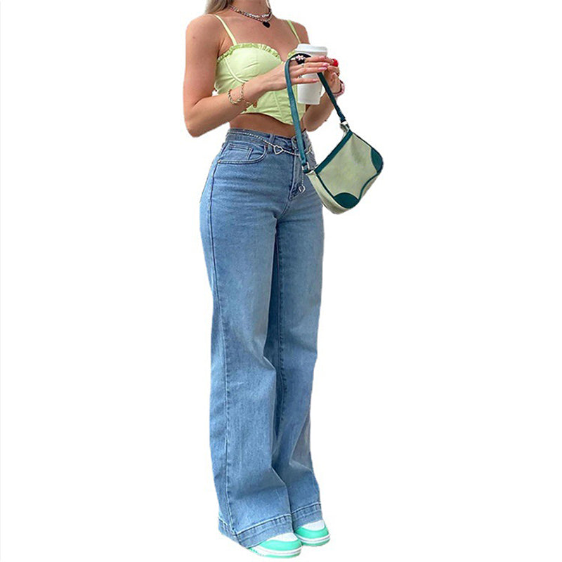 Vintage Wash High-Rise Wide Leg Jeans
