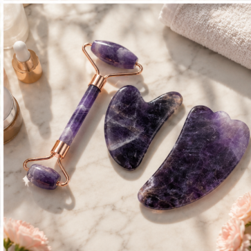 Amethyst Roller & Gua Sha Set