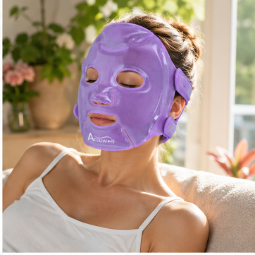Atsuwell Cooling Ice Face Eye Mask Set for Dark Circles and Puffiness 6 Gel Cold Packs for Face Eyes Soft Plush Lining Ice Pads Cold Compress Relaxation Cool Bag Included